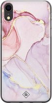 iPhone XR hoesje siliconen - Marmer roze paars | Apple iPhone XR case | TPU backcover transparant