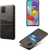 Coverup Dual Card Back Cover - Geschikt voor Samsung Galaxy A51 Hoesje - Zwart