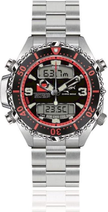 Chris Benz Orologio Analogueico Digital Quarzo Uomo con Cinturino in Nylon CB D200X Y NBS