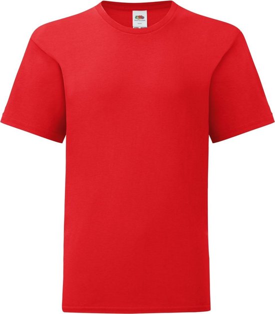 Fruit Of The Loom Iconisch T-shirt  Kinderen / Kinder (Rood)