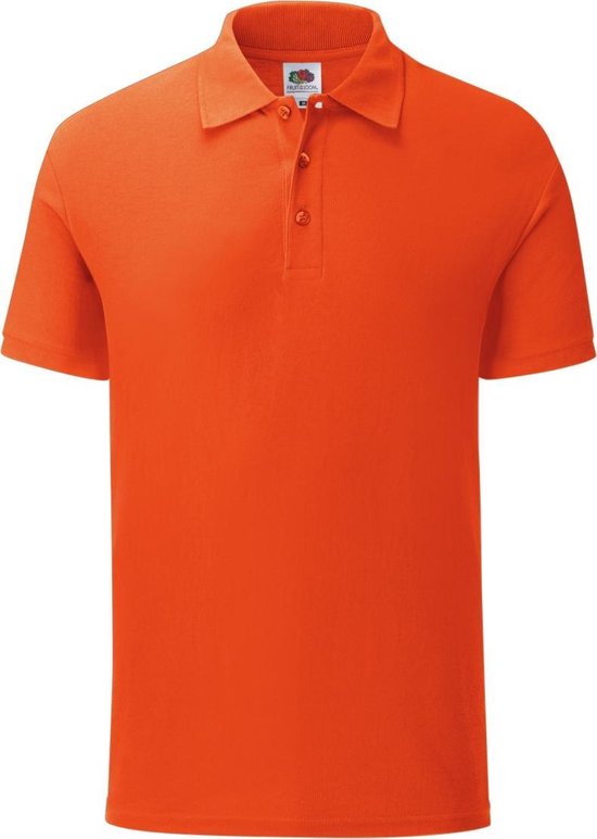 Foto: Fruit of the loom heren iconisch poloshirt flame oranje 