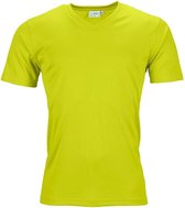 Fusible Systems - Heren Actief James and Nicholson T-Shirt met V-Hals (Groen/Geel)