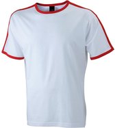 James and Nicholson - Heren Flag T-Shirt (Wit/Rood)
