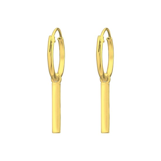 Oorbellen dames | Oorring met hanger | Gold plated oorringen met hanger,  staafje |... | bol.com