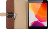 iPad 10.2 inch 2019 / 2020 hoes / iPad Pro 10.5 Luex leren hoes - Book Case Portemonnee cover Bruin