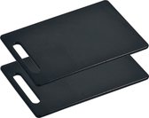 2x Planche à découper en plastique noir 25 x 37 cm - Ustensiles de cuisine - Planche à découper en plastique