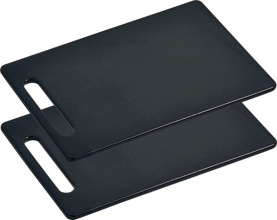 2x Kunststof snijplanken zwart 25 x 37 cm - Keukenbenodigdheden - Plastic  snijplank | bol