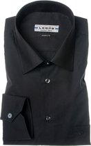 Ledub - Overhemd Zwart Modern Fit - 38 - Heren - Modern-fit