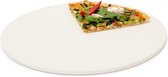 Relaxdays Pizzasteen rond - cordieriet - pizzaplaat - baksteen - voor oven of bbq - beige