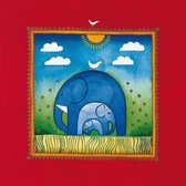 Linda Edwards - Three little elephants Kunstdruk 40x40cm