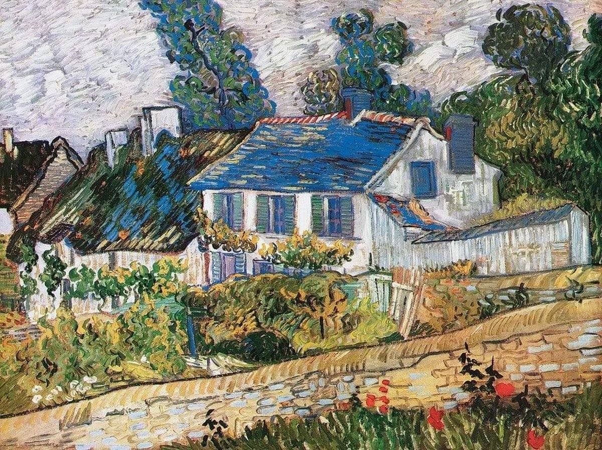 PGM Kunstdruk Vincent Van Gogh - Case ad Auvers 80x60cm Divers