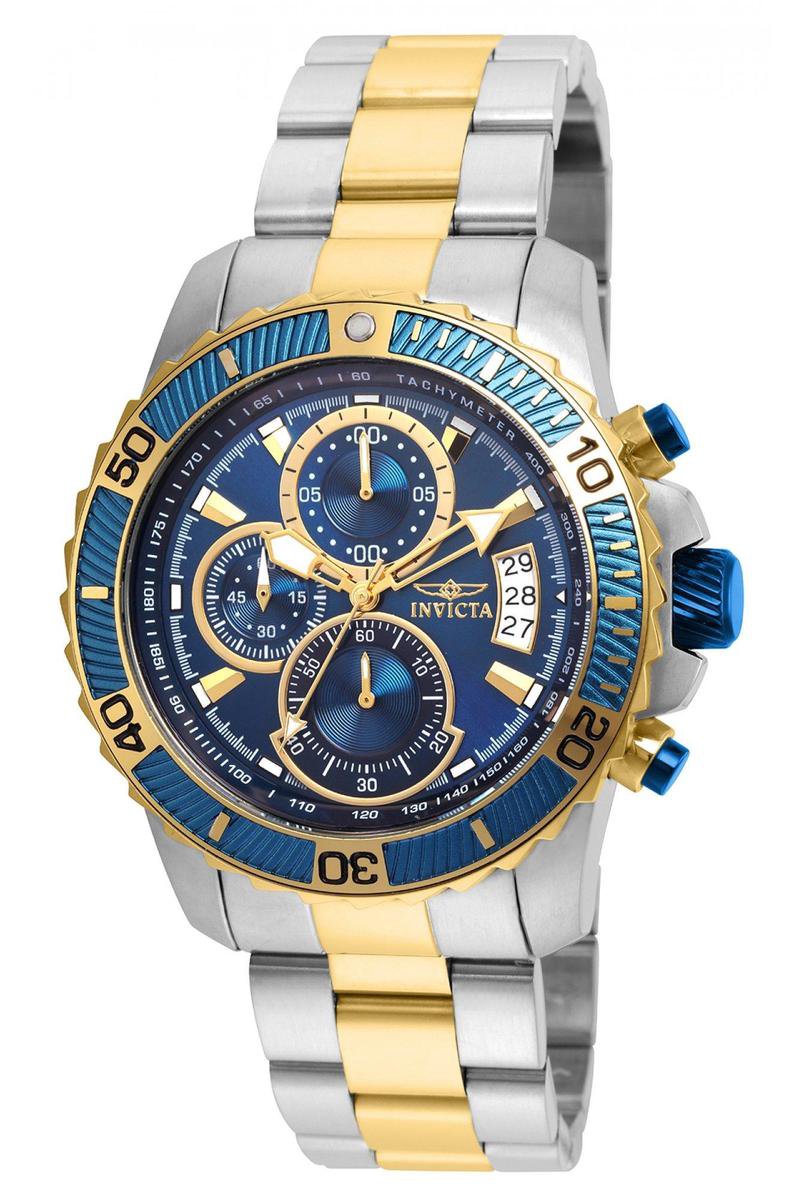 Invicta Pro Diver - SCUBA 22415 Heren Horloge - Waterdicht - Analoog - Quartz Uurwerk - Roestvrij Staal met blauwe Wijzerplaa