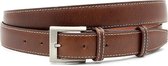 JV Belts Bruine heren pantalonriem - heren riem - 3 cm breed - Bruin - Echt Leer - Taille: 120cm - Totale lengte riem: 135cm
