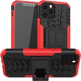 Rugged Kickstand Back Cover - iPhone 12 / 12 Pro Hoesje - Rood