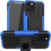 Rugged Kickstand Back Cover - iPhone 12 / 12 Pro Hoesje - Blauw