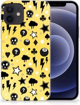 Silicone Back Cover iPhone 12 | 12 Pro (6.1") Telefoon Hoesje Punk Yellow