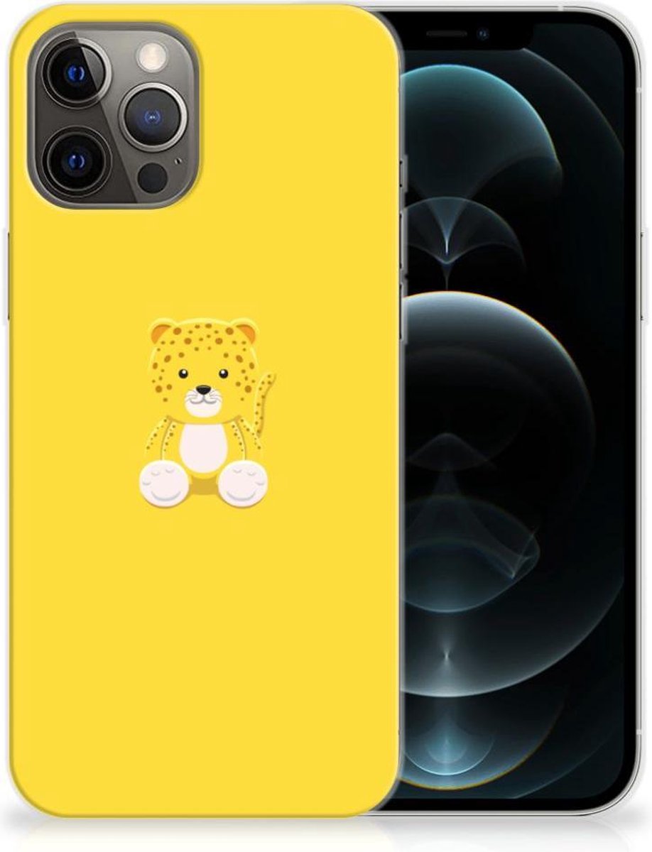 TPU Hoesje voor iPhone 12 Pro Max Telefoonhoesje met Naam Baby Leopard