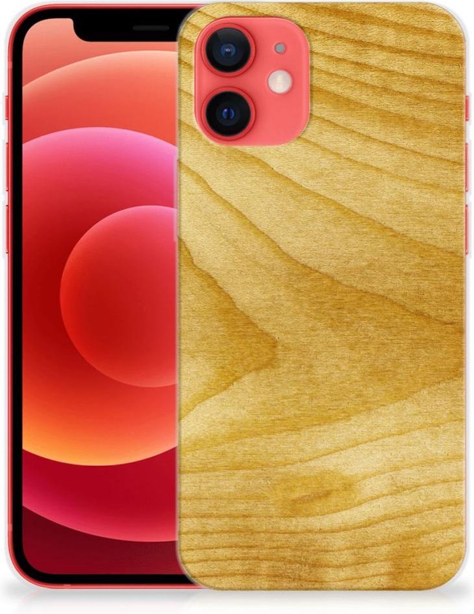 iPhone 12 Mini Bumper Hoesje Licht Hout