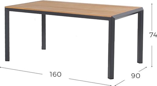 Bijdrager telex Verstikkend Hartman Aruba tuintafel 160x90 - antraciet | bol.com