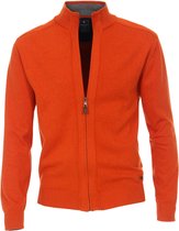 Redmond heren vest katoen - met rits - warm oranje melange -  Maat: M