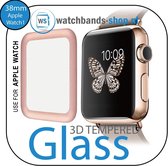 38mm full Cover 3D Tempered Glass Screen Protector For Apple watch / iWatch 1 rose gold edge Watchbands-shop.nl