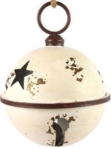 Decostar Kerstbel Ro Thierry 26 Cm Metaal Beige