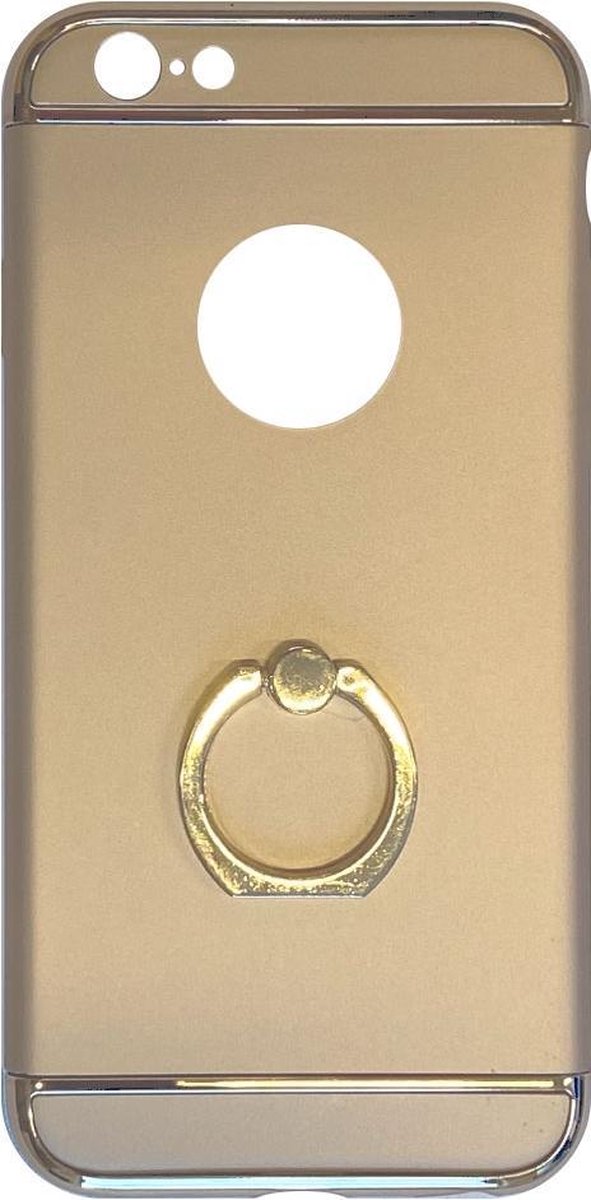Fit Fashion - Hardcase Hoesje - Met ring - Geschikt voor iPhone 6/6S - Goud