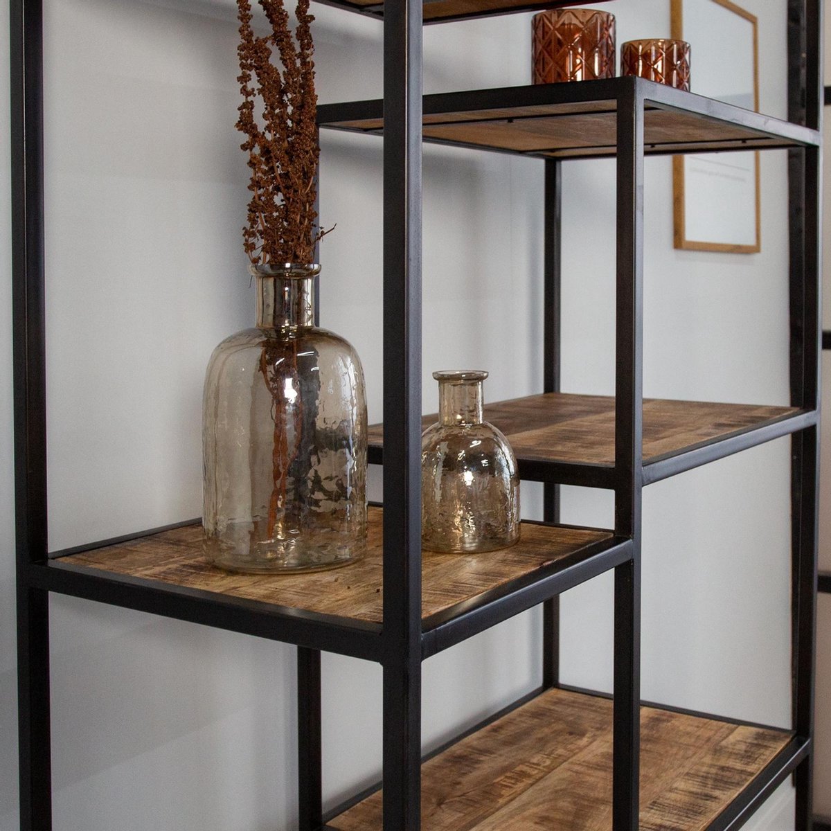 Etagere Cabinet Ouvert Ylaya Noir Antique