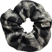 Ellastiek scrunchie Dierenprint Zwart/Grijs - haarelastiekjes - haar accessoire - luxe uitstraling en kwaliteit- Handmade in Amsterdam (Laurastiek)