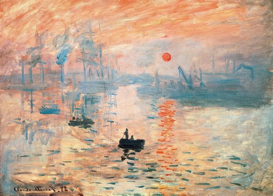 Poster Zonsopkomst - Monet - Large 50x70 cm - Kunst - Begin Impressionisme - Le Havre