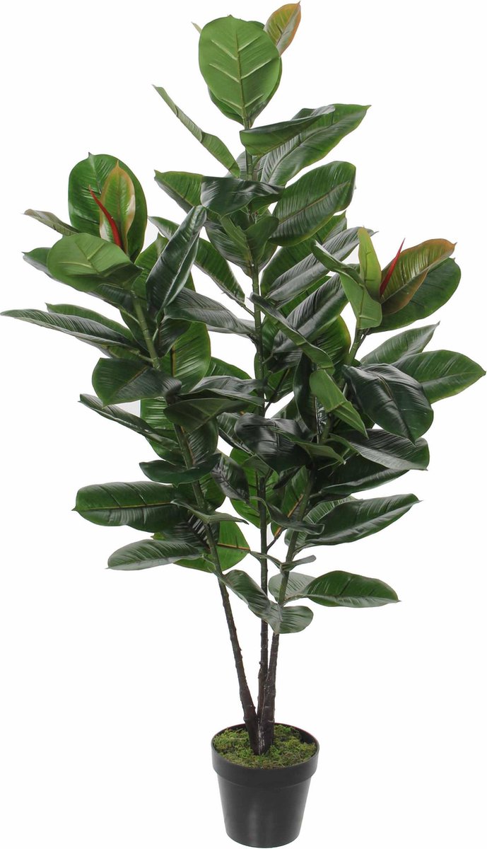 Mica Decorations Rubberplant Kunstplant - H120 x Ø60 cm - Groen