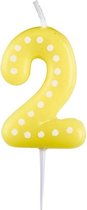 Amscan Cijferkaars 2 Wax 6,5 Cm Geel
