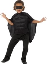 Zwart Gespierde Superheld Kind Kostuum | Medium / Large | Carnaval kostuum | Verkleedkleding