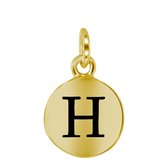 Zilveren hanger alfabet goldplated - H