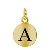 Zilveren hanger alfabet goldplated - A