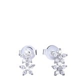 Lucardi - Boucles d'oreilles en argent avec des fleurs de zircone