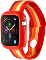 Apple watch 4|5|6 bandje 42mm - 44mm large siliconen rood - oranje - geel Watchbands-shop.nl