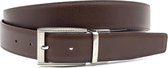 Miguel Bellido Classic Luxe reversibel riem bruin zwart - heren en dames riem - 3.5 cm breed - Zwart / Bruin - Echt Leer - Taille: 100cm - Totale lengte riem: 115cm