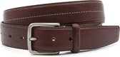 Nette rood bruine heren riem 3.5 cm breed - Rood Bruin  - Echt Leer - Taille: 90cm - Totale lengte riem: 105cm