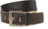 Jeans riem bruin 5 cm breed - Bruin - Jeans riem - Echt Leer - Taille: 95cm - Totale lengte riem: 110cm