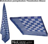 Blokdoeken pompdoeken Theedoeken Blauw | set van 12 Stuks | 70x70cm  - Leverbaar in: 70x70