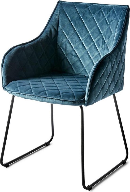 Rivièra Maison Frisco Drive Dining Arm Chair - Eetkamerstoel - Velvet -  Ocean Blue | bol.com