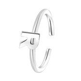 Lucardi One-Size Kinder ring met plating - Cadeau - Echt Zilver - Zilverkleurig