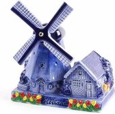 Poldermolen Huisje Delfts Blauw Holland 14 Cm - Souvenir