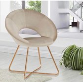 ABBY fluwelen fauteuil met gouden voet