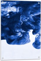 Tuinposter – Blauwe Verfwolken - 60x90cm Foto op Tuinposter  (wanddecoratie voor buiten en binnen)