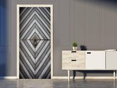 Sticky Decoration - Luxe Deursticker IJzeren deur ruitmotief grijstinten - op maat voor jouw deur