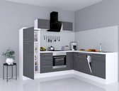 Meister Premium complete Hoekkeuken 260x200cm Grijs hoogglans met apparatuur