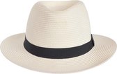 Chapeau de plage Panama Fedora anti-UV - Chapeau de soleil Pana-Mate pour femmes et hommes - Taille: 61cm - Couleur: Ivoire