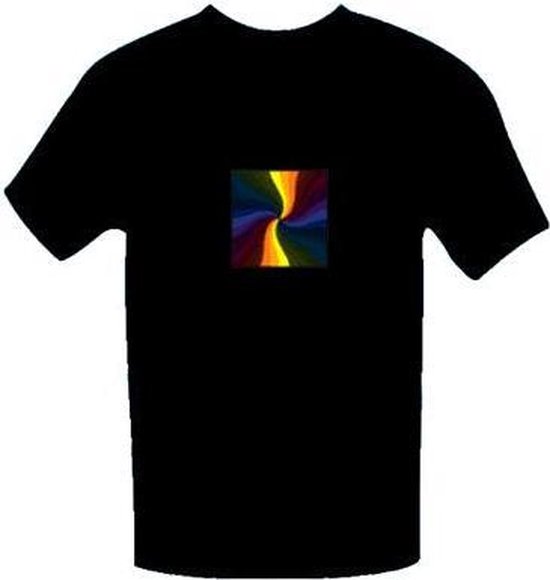 LED T-shirt Equalizer - Zwart - Draai kleuren - Maat XXXL